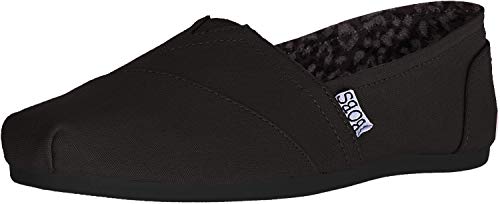 BOBS from Skechers Women's Plush Peace and Love Flat,Black,6.5 M US