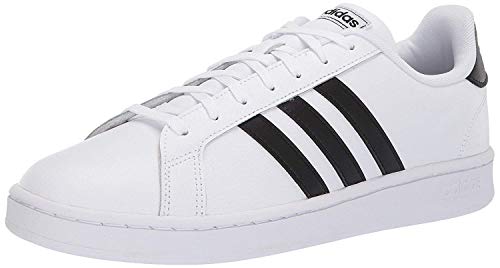 adidas mens Grand Court Sneaker, White/Black/White, 12 US