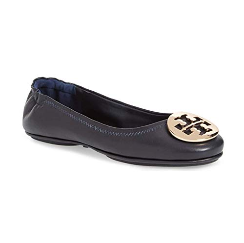 Tory Burch Minnie Travel Ballet Flat Shoes - Perfect Navy (8)