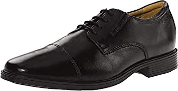 Clarks Men's Tilden Cap Oxford Shoe,Black Leather,7 M US