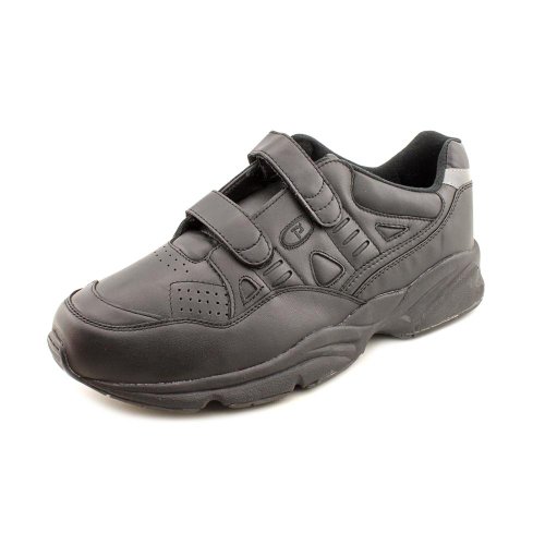 Propet Men's Stability Walker Strap Walking Shoe, Black, 11 3E US