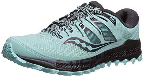 Saucony Women's Peregrine ISO Trail Running Shoe, Aqua/Grey, 5 M US