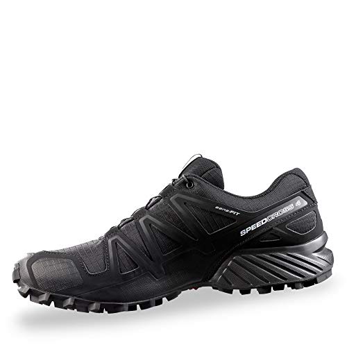 Salomon Men's Speedcross 4 Trail Running Shoes, Black/Black/Black Metallic, 13D (Medium)