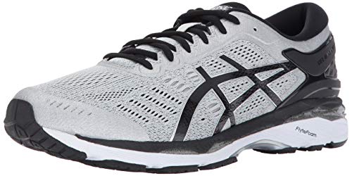 ASICS Men's Gel-Kayano 24 Running Shoe, Silver/Black/Mid Grey, 9 Medium US