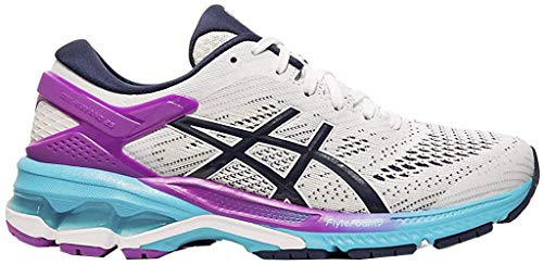 ASICS Women's Gel-Kayano 26 Running Shoes, 9.5M, White/Peacoat