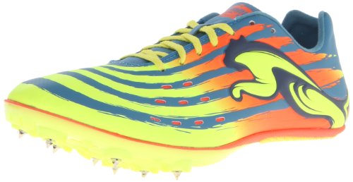 PUMA Men's TFX Sprint V4 Track and Field Shoe,Metallic Blue/Fluorescent Yellow/Fluorescent Peach,13 M US