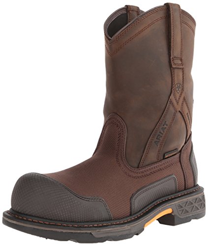 Ariat Men's Overdrive XTR Pull-on H2O Composite Toe Work Boot, Brown Cordura/Oily Distressed Brown, 12 2E US