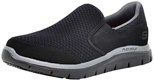 Skechers for Work Women's Gozard Slip Resistant Walking Shoe, Black/Charcoal 8.5 M US