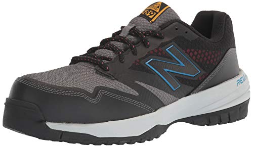 New Balance Men's Composite Toe 589 V1 Industrial Shoe, Black/Toro Red, 11 XW US