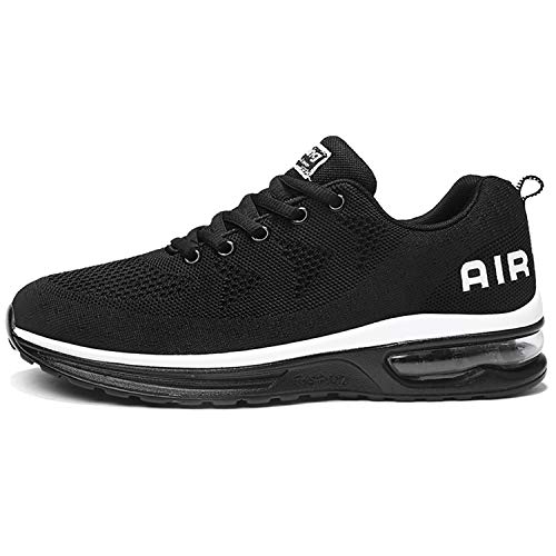 AMAXM Mens Athletic Air Running Shoes Breathable Tennis Lightweight Jogging Gym Sneakers (Black US 10.5 D(M)