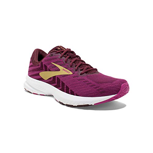 Brooks Womens Launch 6 Running Shoe - Aster/Fig/Gold - B - 9.5