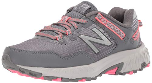 New Balance Women's 410 V6 Trail Running Shoe, Dark Grey/Pink, 8 M US
