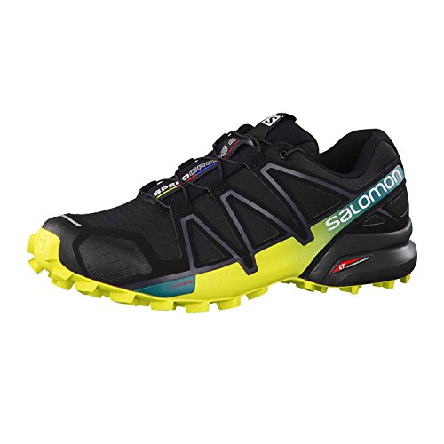 Salomon Men's Speedcross 4 Trail Running Shoes, Black/Everglade./Sulphur Spring, 10.5 M US