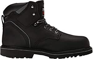 Timberland PRO mens 6" Pit Boss Steel Toe Snow Shoe, Black Oiled Full-grain Leather, 10.5 US