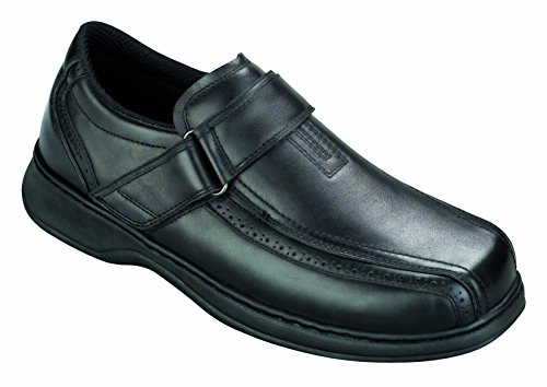 Orthofeet Plantar Fasciitis Pain Relief. Extended Widths. Orthopedic Diabetic Arthritis Men's Strap Shoes Lincoln Center Black