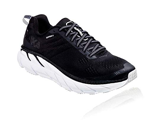 HOKA ONE ONE Mens Clifton 6 Black/White Running Shoe - 9.5