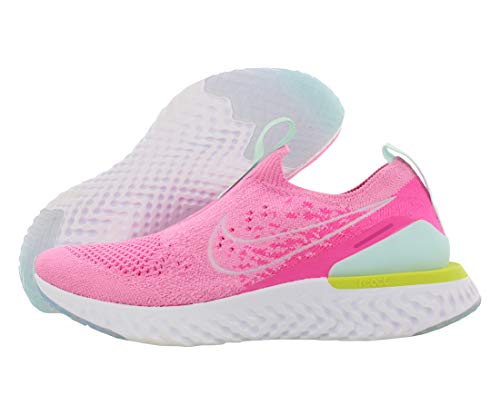 Nike Women's Epic Phantom React Flyknit Running Shoes (9, Pink/White)