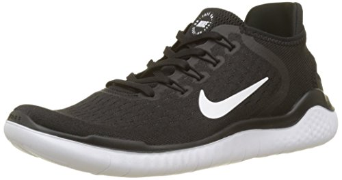 Nike Men's Free RN 2018 Nylon Running Shoes 11 Black/White