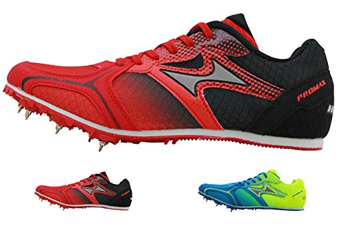 HEALTH Track Spike Running Sprint Shoes Track and Field Shoes Mesh Breathable Lightweight Professional Athletic Shoes 5599 Red for Kids, Boys, Girls,Womens, Mens
