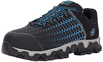 Timberland PRO Men's Powertrain Sport Alloy Toe EH Industrial & Construction Shoe, Black Ripstop Nylon with Blue, 7.5 M US