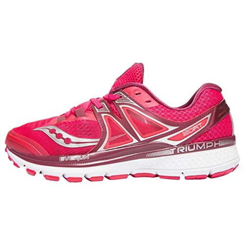 Saucony Women's Triumph iso 3 Running Shoe, Pink/Berry/Silver, 8 M US