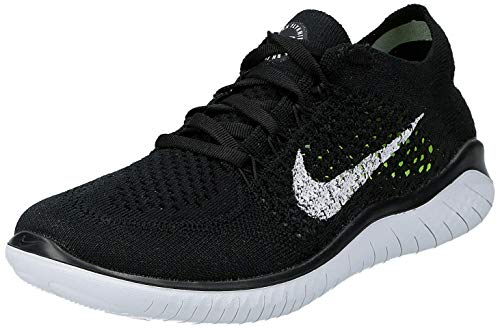 Nike Women's Free Rn Flyknit 2018 Running Shoe 9 - White/Black
