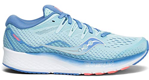 Saucony Women's Ride ISO 2 Running Shoe, Blue/Coral, 10 M US