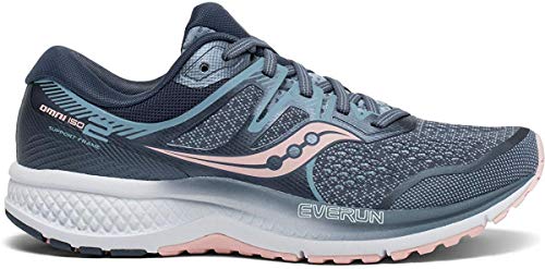 Saucony Women's Omni ISO 2 Running Shoe, Slate/Pink, 7 M US