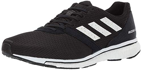 adidas Men's Adizero Adios 4 Running Shoe, Black/White/Black, 10 M US