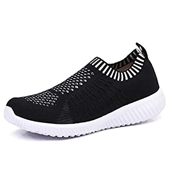 TIOSEBON Women's Athletic Walking Shoes Casual Mesh-Comfortable Work Sneakers 5 US Black
