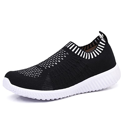 TIOSEBON Women's Athletic Walking Shoes Casual Mesh-Comfortable Work Sneakers 8.5 US Black