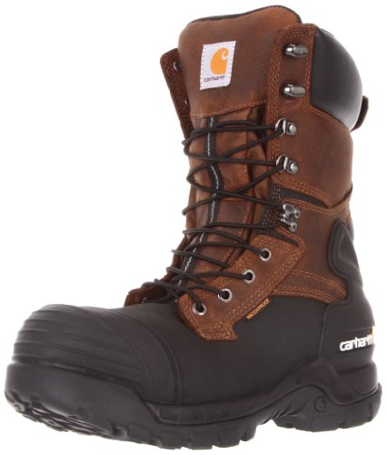 Carhartt Men's 10" Waterproof Insulated PAC Composite Toe Boot CMC1259,Brown Oiltan/Black Coated,10.5 M US