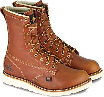 Thorogood 804-4364 Men's American Heritage 8" Round Toe, MAXWear Wedge Safety Toe Boot, Tobacco Oil-Tanned - 7 D(M) US