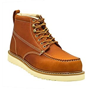 Golden Fox Men's Premium Leather Soft Toe Light Weight Industrial Construction Moc Work Boots Insulated 11 D(M) Brun