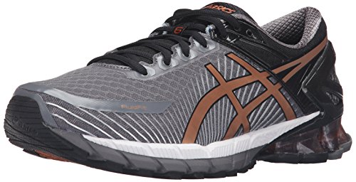 ASICS Men's Gel-Kinsei 6 Running Shoe, Carbon/Copper/Black, 7.5 M US