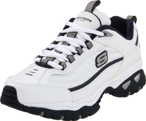 Skechers mens Energy Afterburn road running shoes, White/Navy, 11.5 US