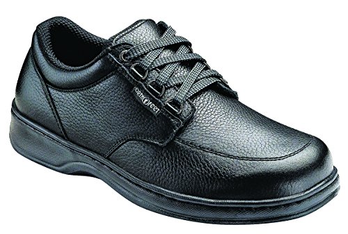 Orthofeet Proven Relief of Foot and Heel Pain. Extended Widths. Best Plantar Fasciitis Orthopedic Diabetic Men’s Oxford Shoes, Avery Island Black