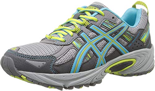 ASICS Women's Gel-Venture 5 Running Shoe, Silver Grey/Turquoise/Lime Punch, 7.5 M US