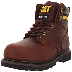 Caterpillar mens Second Shift Steel Toe Work industrial and construction boots, Dark Brown, 10.5 US