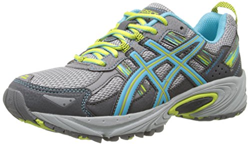ASICS Women's Gel-Venture 5 Running Shoe, Silver Grey/Turquoise/Lime Punch, 7.5 M US